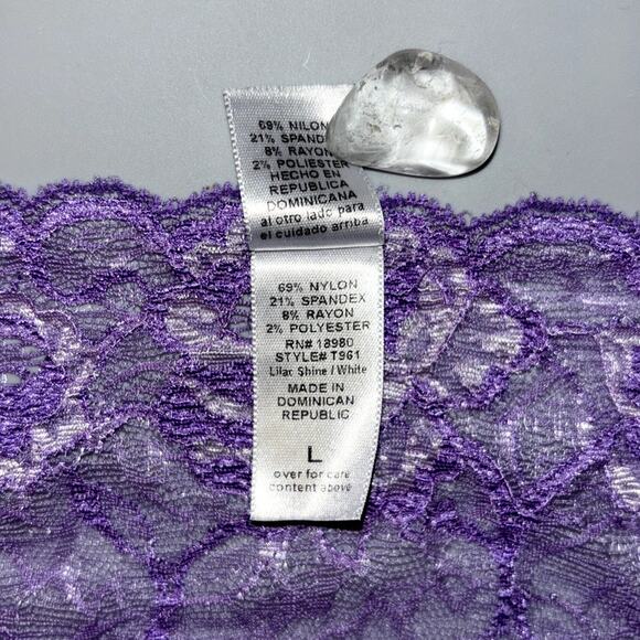 Secret Treasures Sheer Lace Cami Purple Size Large Trendy Trashy Y2k Romantic - Picture 4 of 4